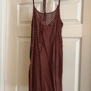 Brandy Melville summer mini dress spaghetti straps maroon with pattern